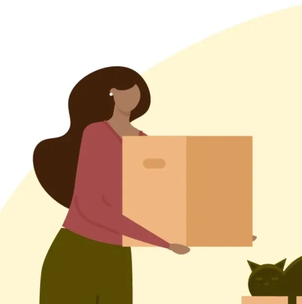 Woman carrying a box